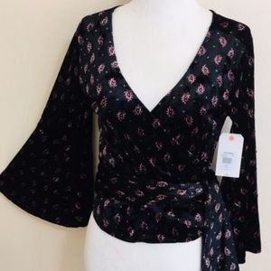 Velvet Wrap Top